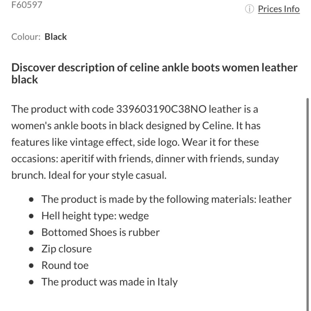 Brand new authentic Celine Boots - size 39 - Picture 7 of 10